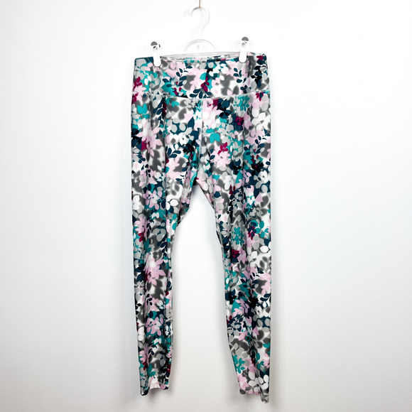 Joe Fresh Blue, Grey, White & Pink Floral Athletic Leggings - Picture 1 of 9